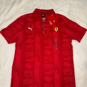 Puma Red Ferrari Motorsport Graphic Polo NEW